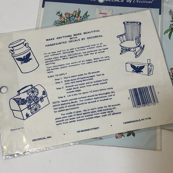 VTG Decals by Decoral Hand painted Flowers Vases A-114 Colorful MCM - Picture 5 of 5